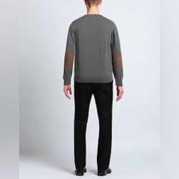 CHAPS XL Unisex Faux Suede Elbow Patch Button Sweater - Picture 6 of 14